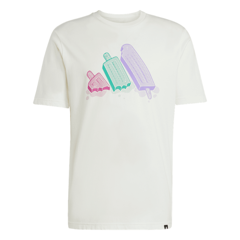 Camiseta-Manga-Corta-adidas-para-hombre-M-L-Ice-Tee-para-moda-color-blanco.-Frontal-Sobre-Modelo