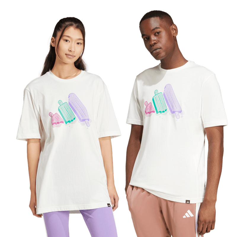 Camiseta-Manga-Corta-adidas-para-hombre-M-L-Ice-Tee-para-moda-color-blanco.-Frente-Sobre-Modelo