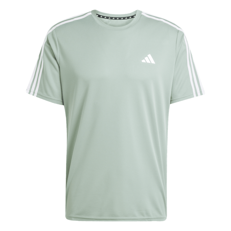 Camiseta-Manga-Corta-adidas-para-hombre-Tr-Es-Base-3S-T-para-entrenamiento-color-verde.-Lateral-Sobre-Modelo