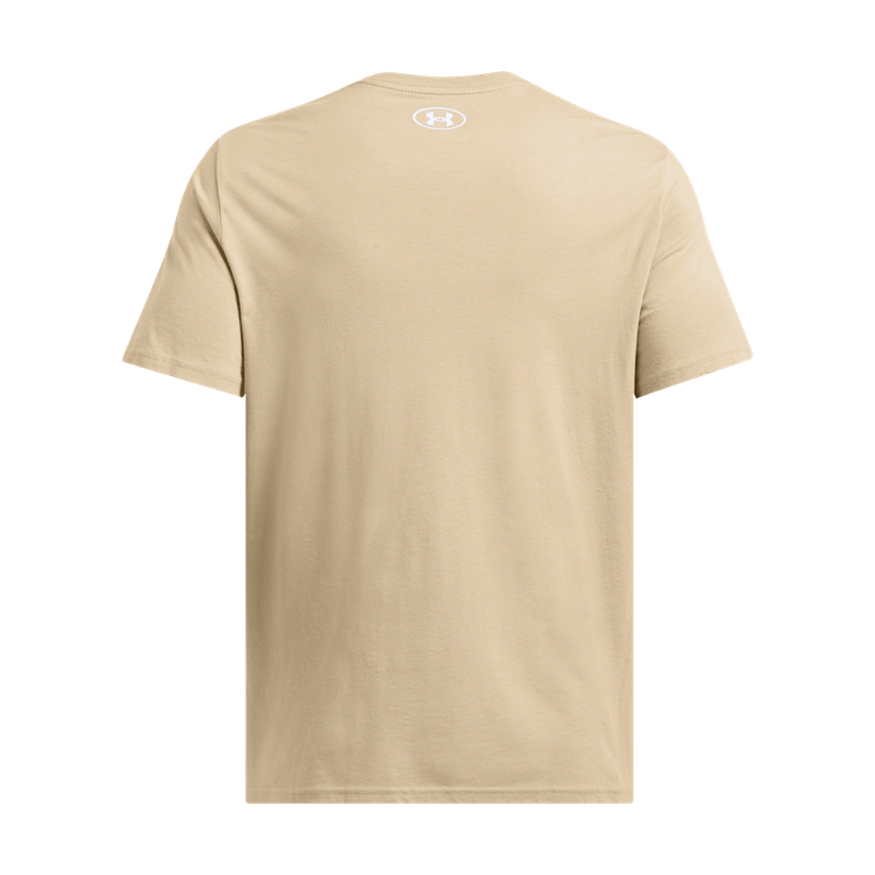 Camiseta-Manga-Corta-under-armour-para-hombre-Ua-M-Sportstyle-Lc-Ss-para-moda-color-beige.-Reverso-Sin-Modelo