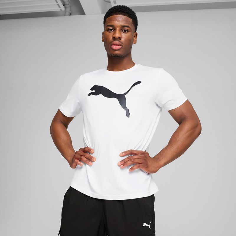 Camiseta-Manga-Corta-puma-para-hombre-M-Tad-Essentials-Logo-Tee-para-entrenamiento-color-blanco.-Frente-Con-Modelo