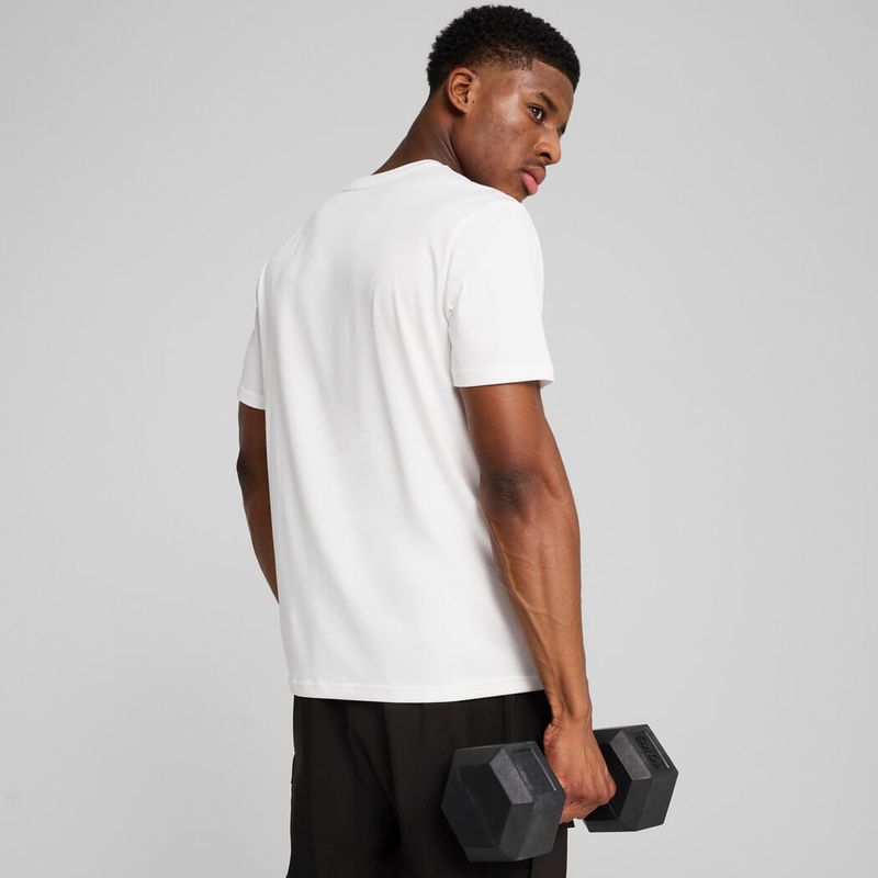 Camiseta-Manga-Corta-puma-para-hombre-M-Tad-Essentials-Logo-Tee-para-entrenamiento-color-blanco.-Reverso-Con-Modelo