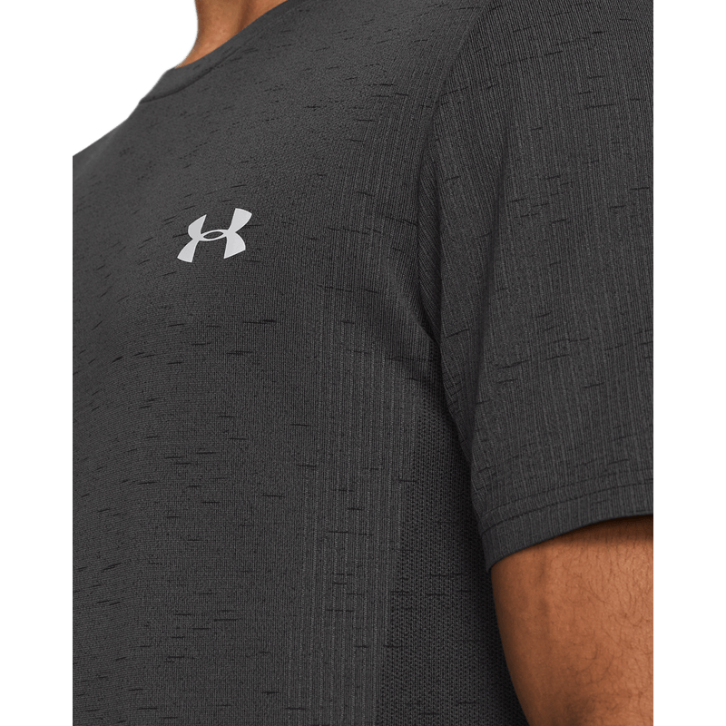 Camiseta-Manga-Corta-under-armour-para-hombre-Vanish-Seamless-Ss-para-entrenamiento-color-gris.-Cuello