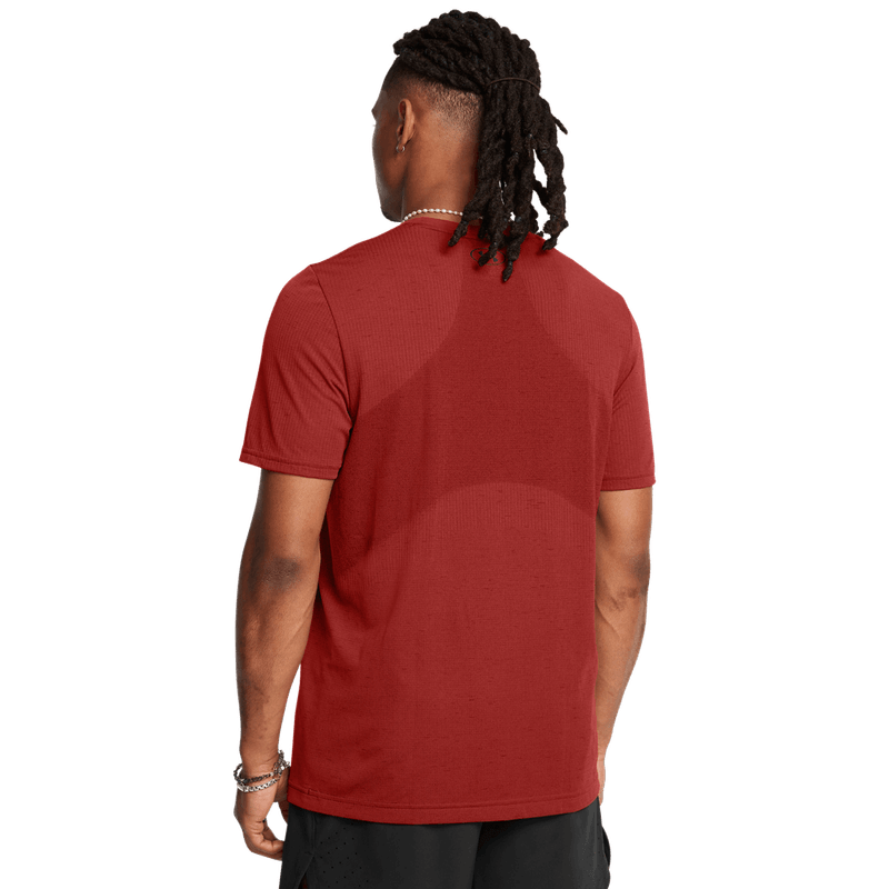 Camiseta-Manga-Corta-under-armour-para-hombre-Vanish-Seamless-Ss-para-entrenamiento-color-naranja.-Reverso-Sin-Modelo