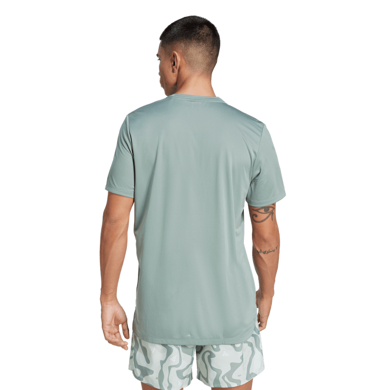 Camiseta-Manga-Corta-adidas-para-hombre-Run-It-Bl-Tee-M-para-correr-color-verde.-Frente-Sin-Modelo
