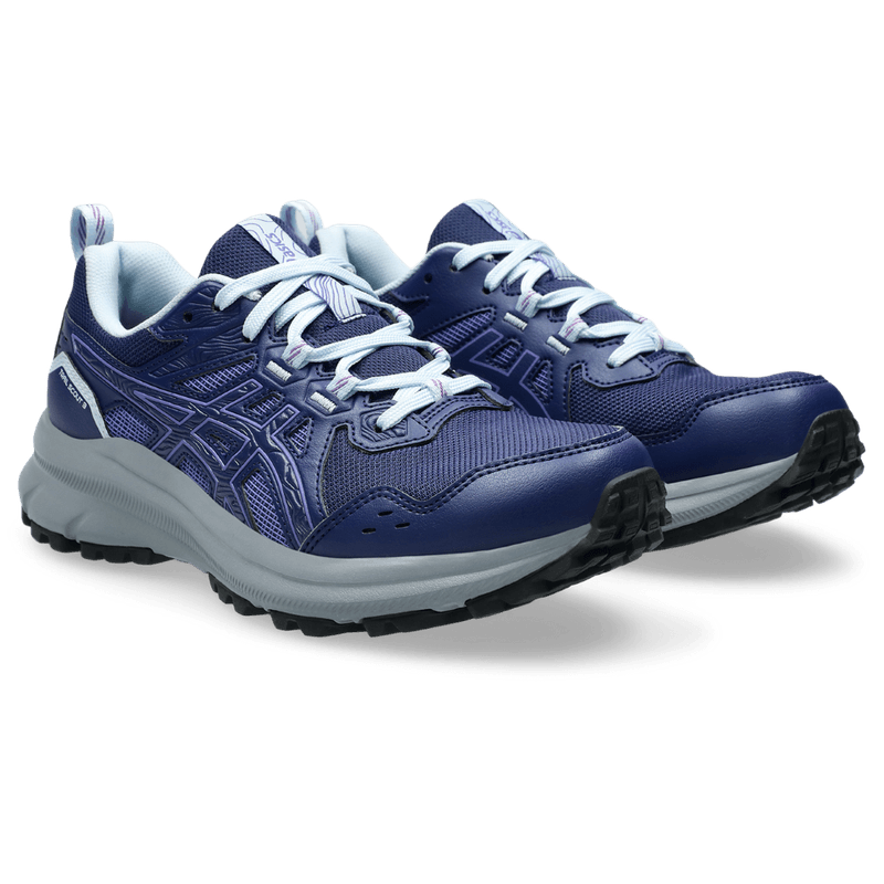 Tenis-asics-para-mujer-Trail-Scout-3-para-correr-color-azul.-Par-Alineados