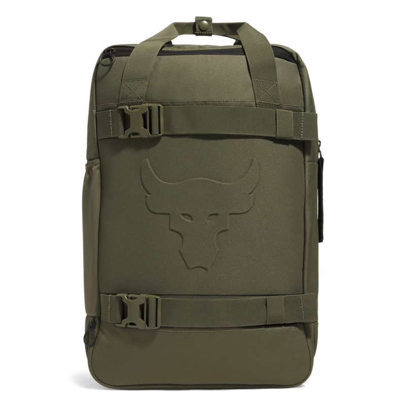 Morral-under-armour-unisex-Ua-Project-Rock-Box-Df-Bp-para-entrenamiento-color-verde.-Frente-Sin-Modelo