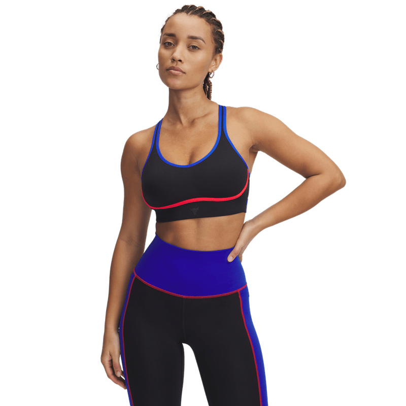 Top-under-armour-para-mujer-Pjt-Rck-Bra-para-entrenamiento-color-negro.-Frente-Sin-Modelo