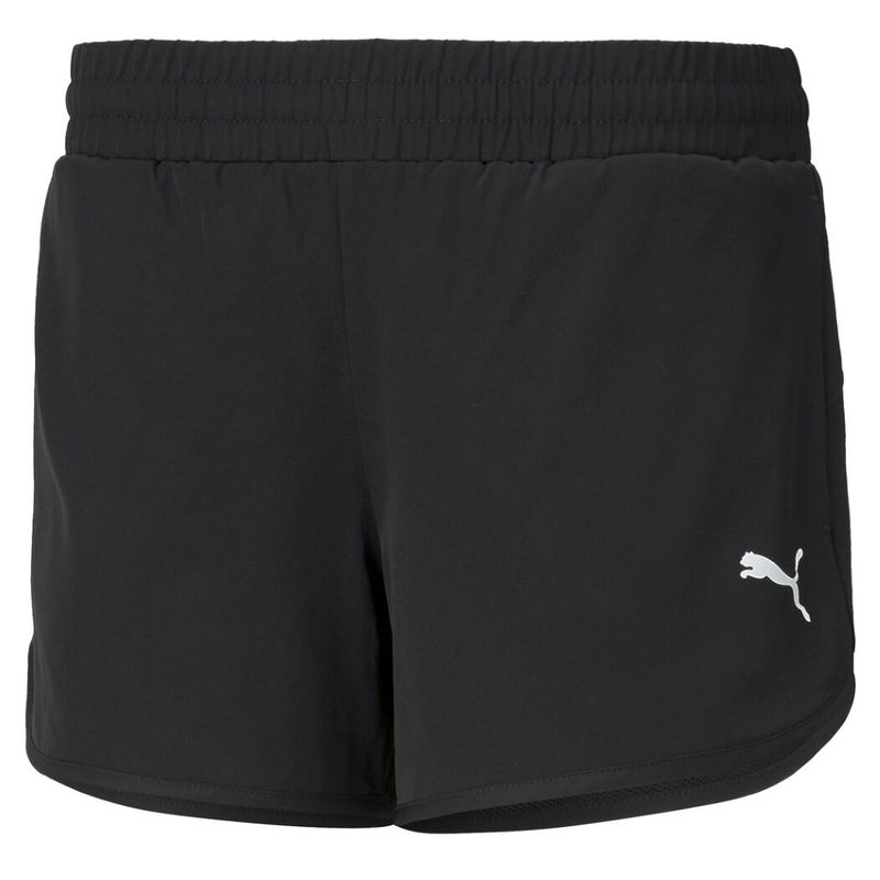 Pantaloneta-puma-para-mujer-Active-4-Woven-Shorts-W-para-moda-color-negro.-Frente-Sin-Modelo