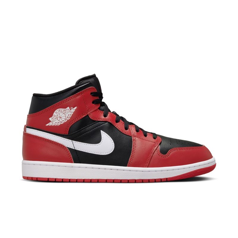 Tenis-nike-para-hombre-Air-Jordan-1-Mid-para-moda-color-negro.-Lateral-Externa-Derecha