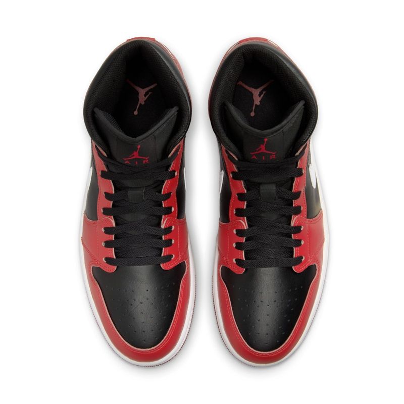 Tenis-nike-para-hombre-Air-Jordan-1-Mid-para-moda-color-negro.-Capellada
