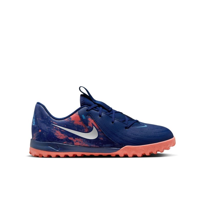 Guayos-nike-para-niño-Jr-Phantom-Gx-Ii-Academy-Tf-Eh-para-futbol-color-azul.-Lateral-Externa-Derecha
