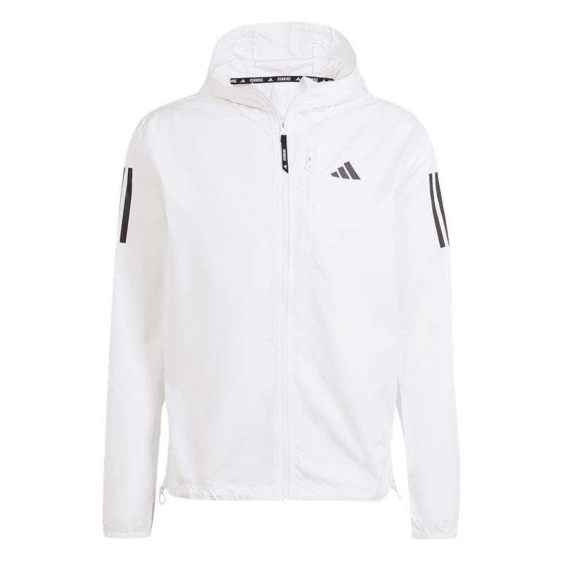 Chaqueta-adidas-para-hombre-Otr-B-Jkt-para-correr-color-blanco.-Frontal-Sobre-Modelo