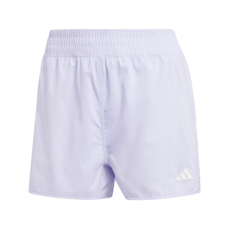 Pantaloneta-adidas-para-mujer-Otr-B-Short-para-correr-color-morado.-Frontal-Sobre-Modelo