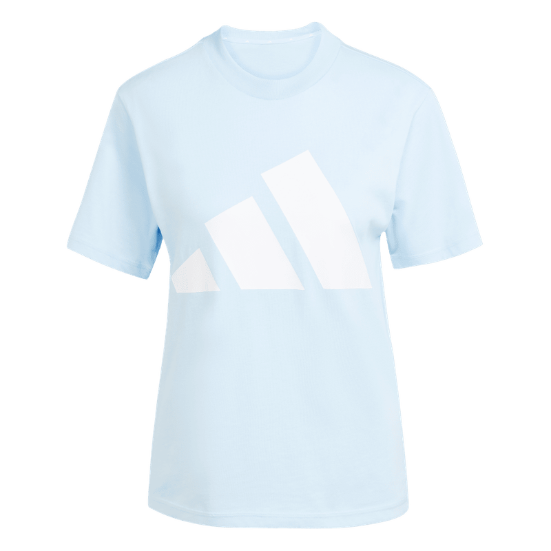 Camiseta-Manga-Corta-adidas-para-mujer-W-Bl-Sj-T-para-moda-color-azul.-Frontal-Sobre-Modelo