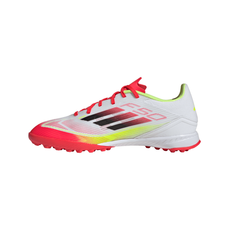 Guayos-adidas-unisex-F50-League-Tf-para-futbol-color-blanco.-Talon