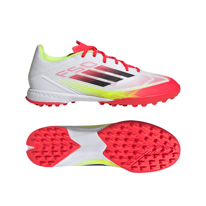 Guayos-adidas-unisex-F50-League-Tf-para-futbol-color-blanco.-Media-Suela