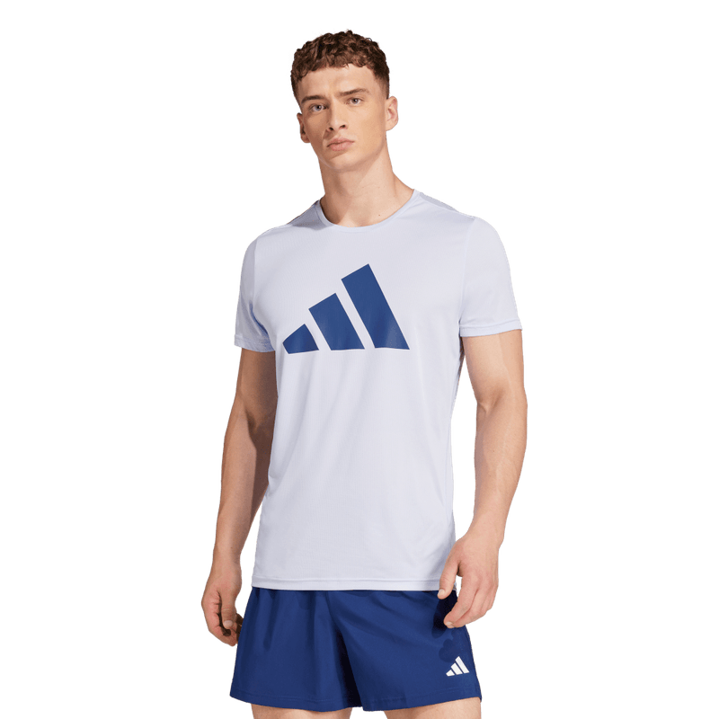 Camiseta-Manga-Corta-adidas-para-hombre-Run-It-Tee-para-correr-color-morado.-Frente-Sobre-Modelo