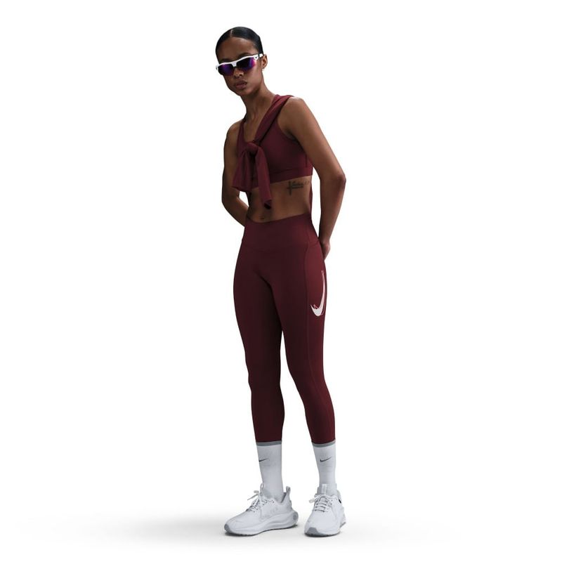 Licra-nike-para-mujer-W-Nk-Fast-Df-Mr-7-8-Tgt-Sw-para-correr-color-rojo.-Frente-Sobre-Modelo