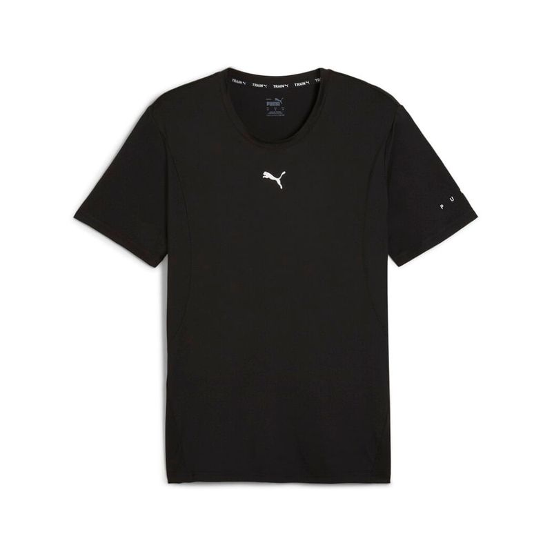 Camiseta-Manga-Corta-puma-para-hombre-Puma-Fit-Cloudspun-Evrydy-Tee-para-entrenamiento-color-negro.-Frente-Sin-Modelo