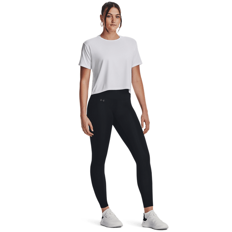 Camiseta-Manga-Corta-under-armour-para-mujer-Motion-Ss-para-entrenamiento-color-blanco.-Outfit-Completo
