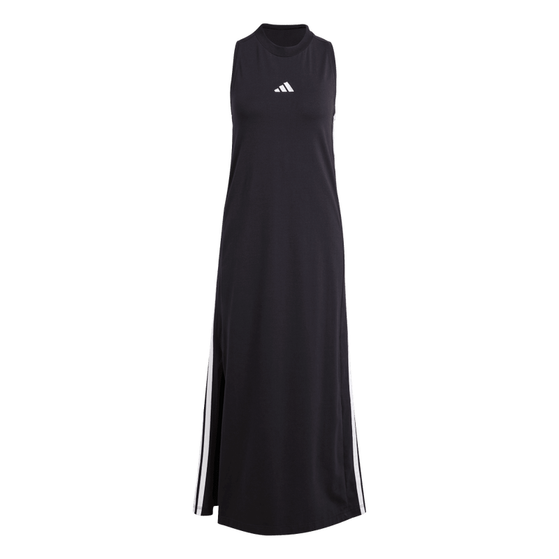 Vestido-adidas-para-mujer-W-3S-Sj-Dre-para-moda-color-negro.-Frontal-Sobre-Modelo