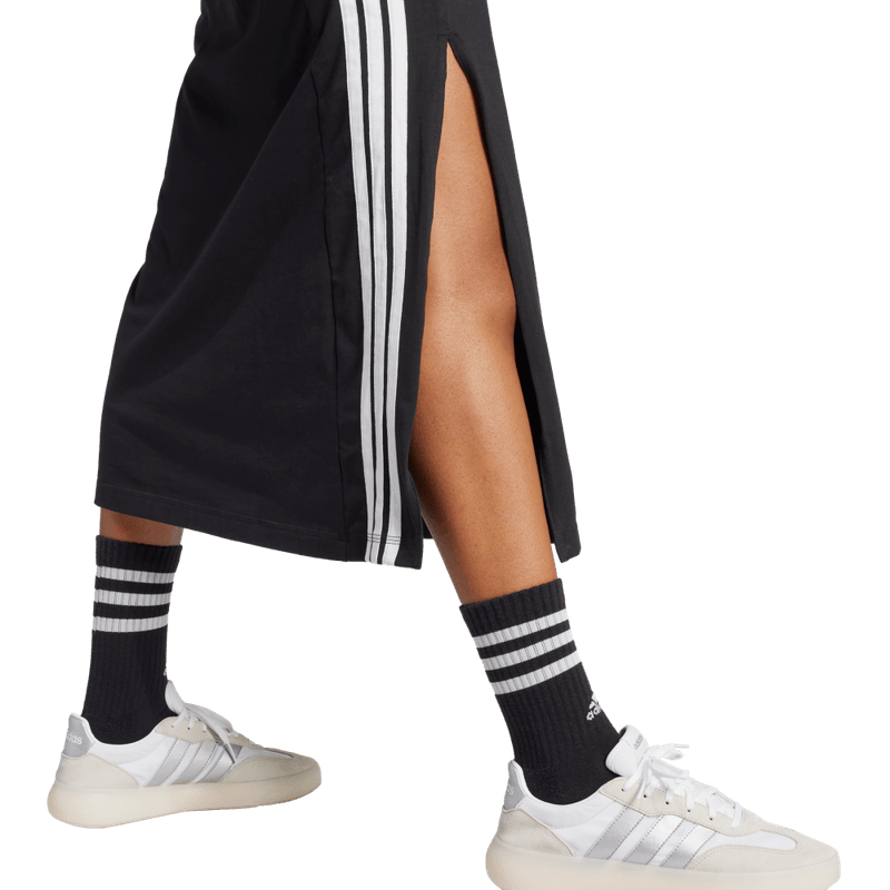 Vestido-adidas-para-mujer-W-3S-Sj-Dre-para-moda-color-negro.-Detalle-Reflectivo-Modelo