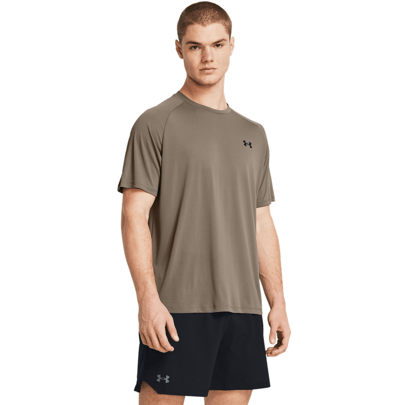 Camiseta-Manga-Corta-under-armour-para-hombre-Ua-Tech-2.0-Ss-Tee-para-entrenamiento-color-cafe.-Frente-Sin-Modelo