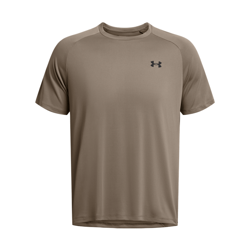 Camiseta-Manga-Corta-under-armour-para-hombre-Ua-Tech-2.0-Ss-Tee-para-entrenamiento-color-cafe.-Frente-Sin-Modelo