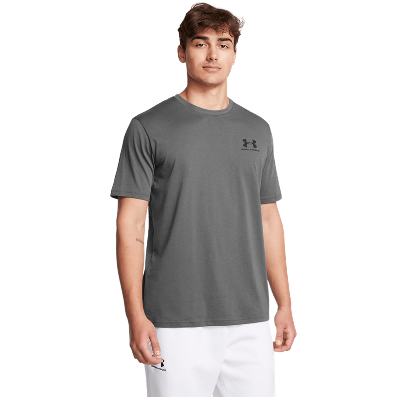 Camiseta-Manga-Corta-under-armour-para-hombre-Ua-M-Sportstyle-Lc-Ss-para-entrenamiento-color-gris.-Frente-Sin-Modelo