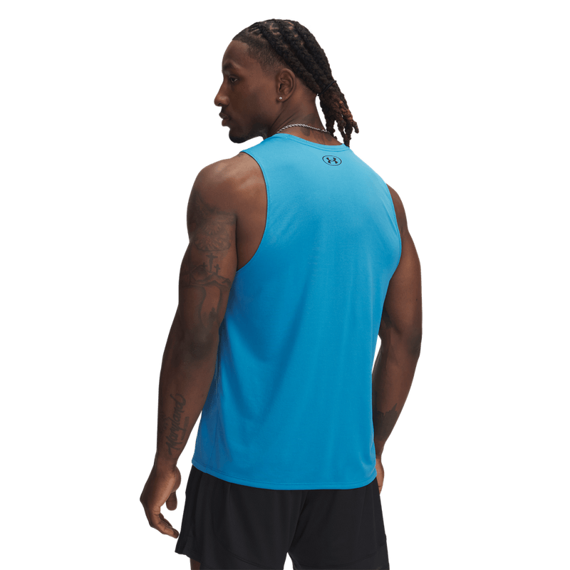 Camiseta-Manga-Sisa-under-armour-para-hombre-Ua-Tech-Tank-para-entrenamiento-color-azul.-Reverso-Sin-Modelo