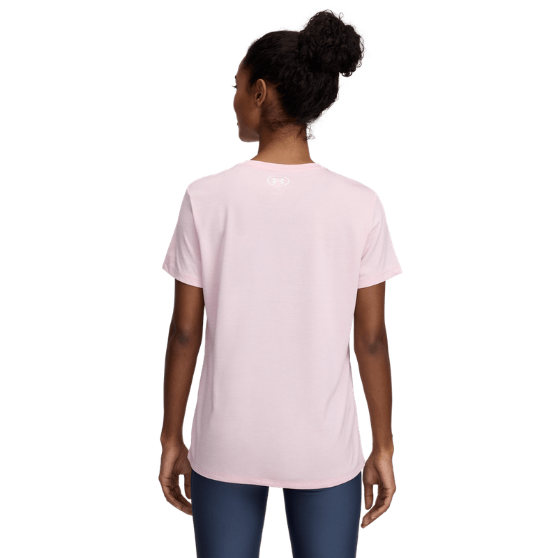 Camiseta-Manga-Corta-under-armour-para-mujer-Tech-Ssc--Twist-para-entrenamiento-color-rosado.-Reverso-Sin-Modelo