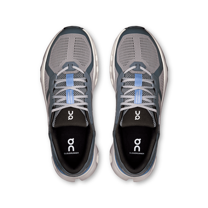 Tenis-on-para-hombre-Cloudrunner-2-para-correr-color-gris.-Capellada