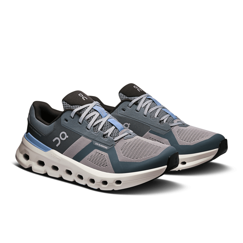 Tenis-on-para-hombre-Cloudrunner-2-para-correr-color-gris.-Par-Alineados-