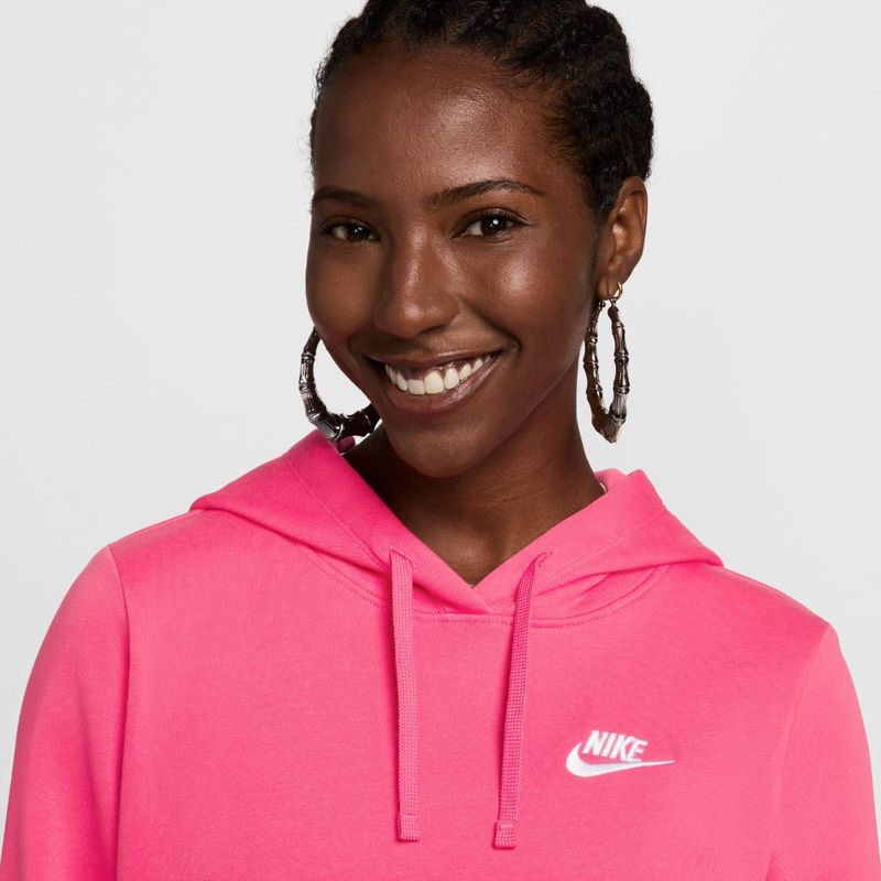 Hoodie-nike-para-mujer-W-Nsw-Club-Flc-Std-Po-Hdy-para-moda-color-rosado.-Reverso-Sobre-Modelo