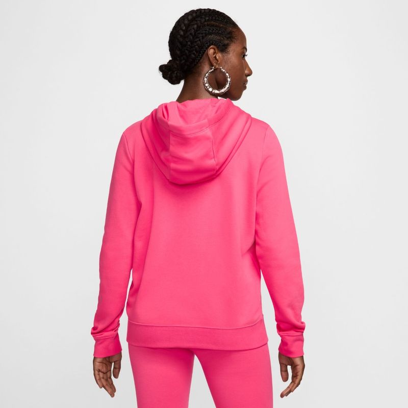Hoodie-nike-para-mujer-W-Nsw-Club-Flc-Std-Po-Hdy-para-moda-color-rosado.-Reverso-Sobre-Modelo