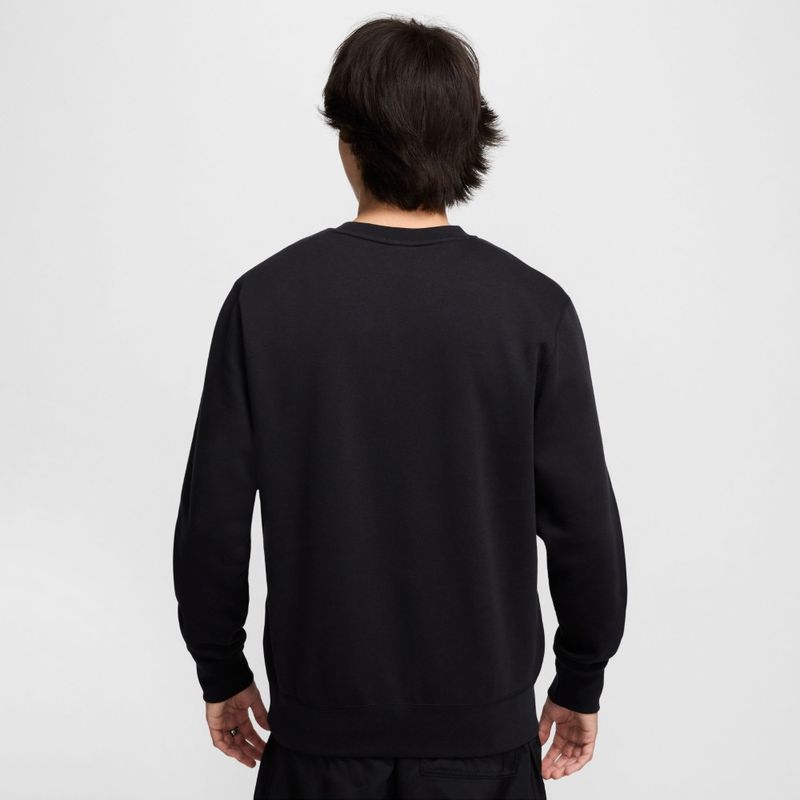 Camiseta-Manga-Larga-nike-para-hombre-M-Nk-Club-Bb-Crew-Futura-Ath-para-moda-color-negro.-Reverso-Sobre-Modelo