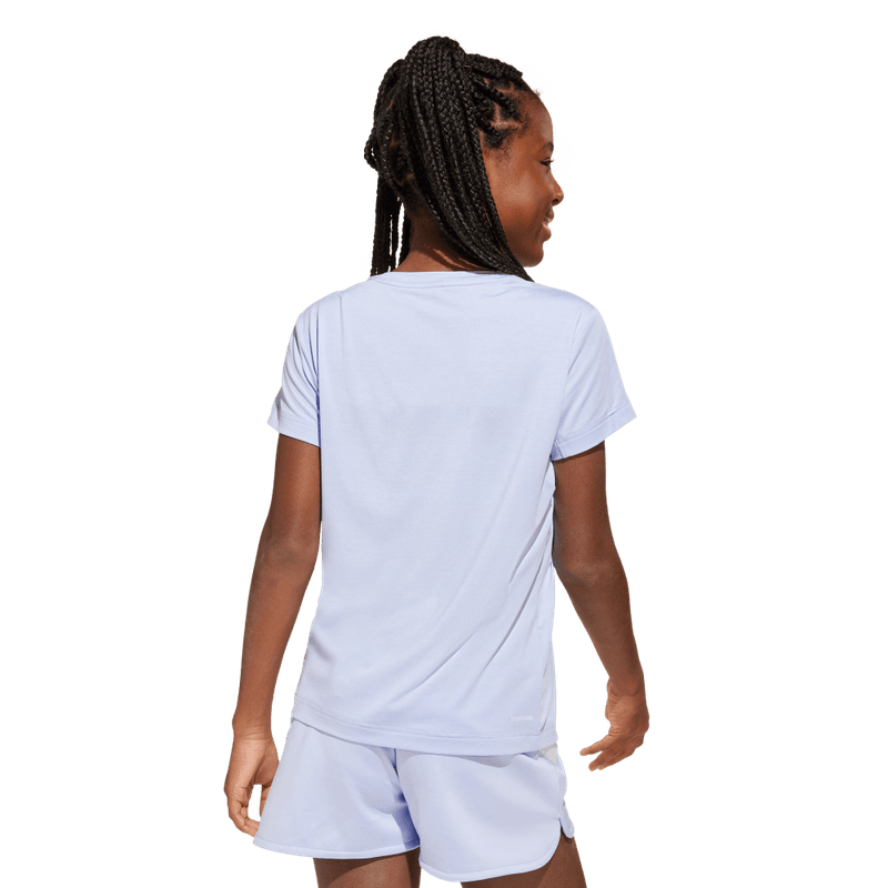 Camiseta-Manga-Corta-adidas-para-niña-Jg-Gt-Pz-Tee-para-entrenamiento-color-naranja.-Reverso-Sin-Modelo