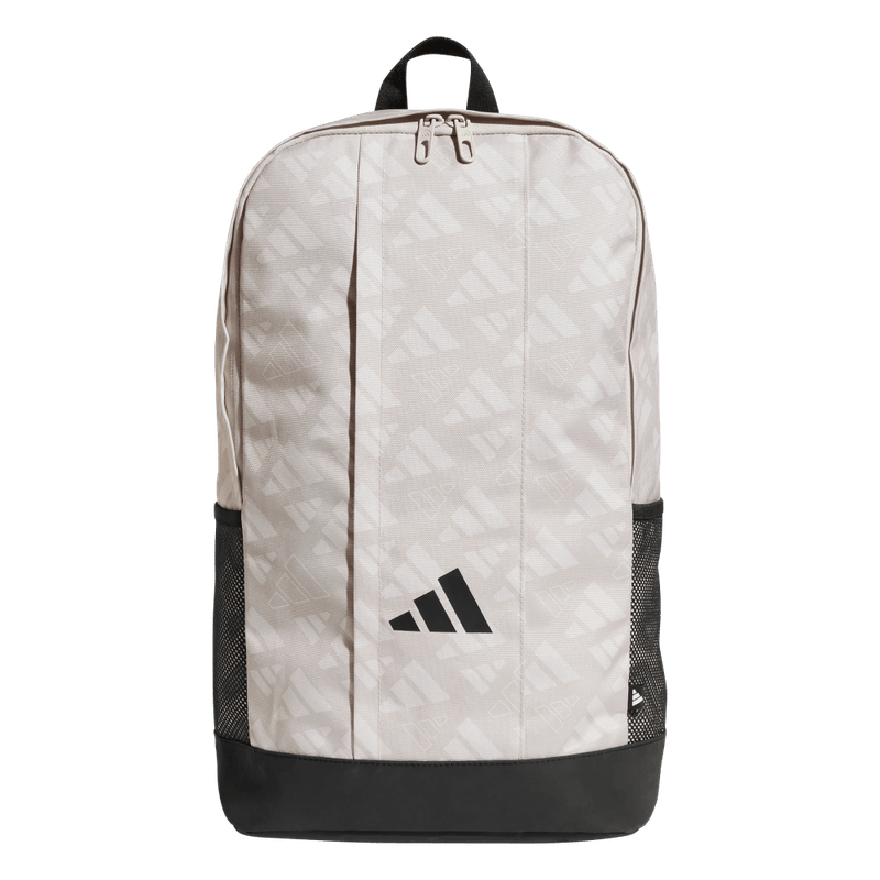 Morral-adidas-unisex-Lin-Bp-Mono-para-moda-color-beige.-Frente-Sin-Modelo