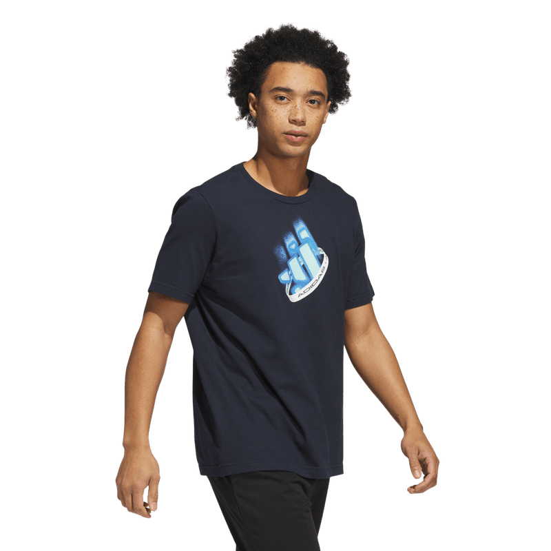 Camiseta-Manga-Corta-adidas-para-hombre-M-Neon-Festvl-T-para-moda-color-azul.-Detalle-Posterior