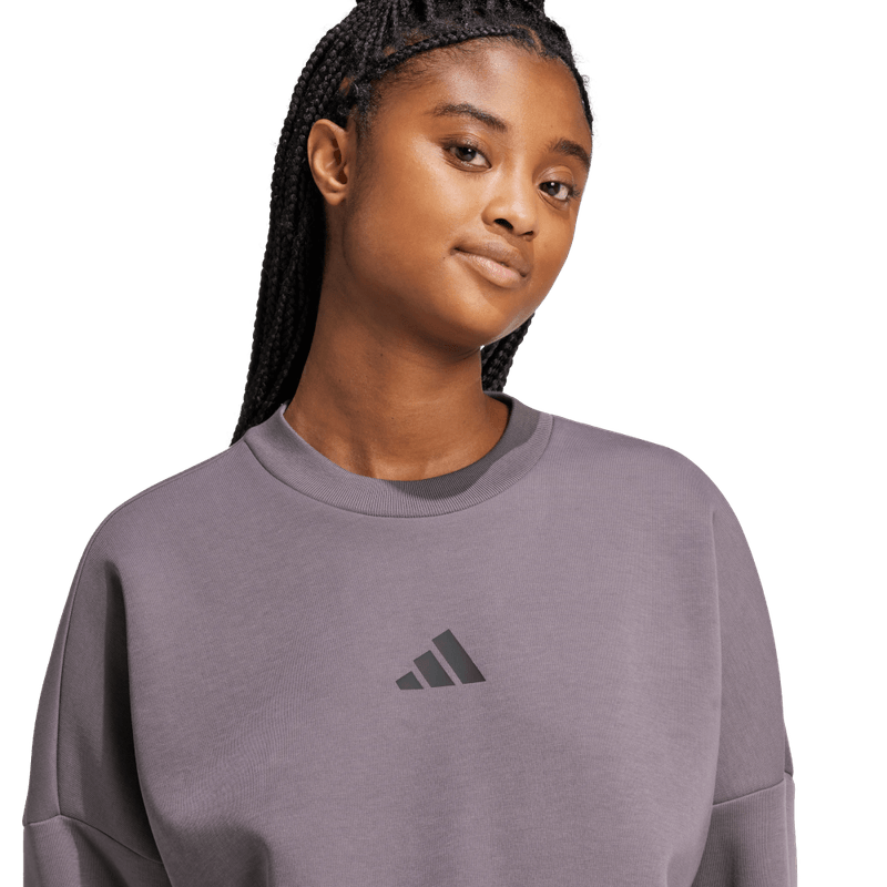 Chaqueta-adidas-para-mujer-W-Fi-3S-Swt-para-moda-color-gris.-Detalle-Reflectivo-Modelo