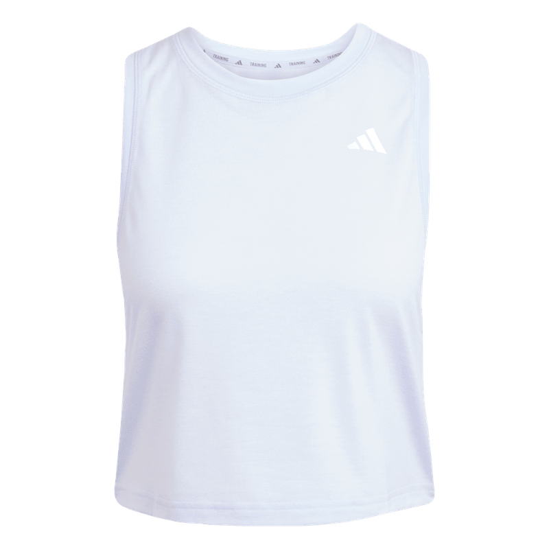 Camiseta-Manga-Sisa-adidas-para-mujer-We-Tank-para-entrenamiento-color-naranja.-Frontal-Sobre-Modelo