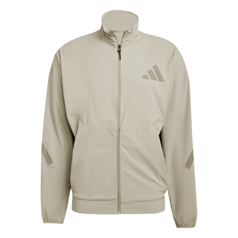 Chaqueta-adidas-para-hombre-M-Z.N.E.-Wv-Tt-para-moda-color-beige.-Frontal-Sobre-Modelo