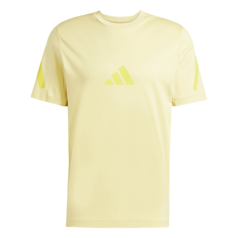 Camiseta-Manga-Corta-adidas-para-hombre-M-Z.N.E.-Tee-para-moda-color-amarillo.-Frontal-Sobre-Modelo