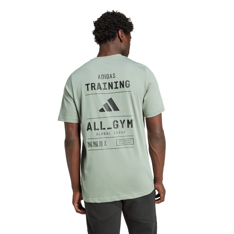 Camiseta-Manga-Corta-adidas-para-hombre-M-Tr-Cat-G-T-para-entrenamiento-color-verde.-Frente-Sin-Modelo