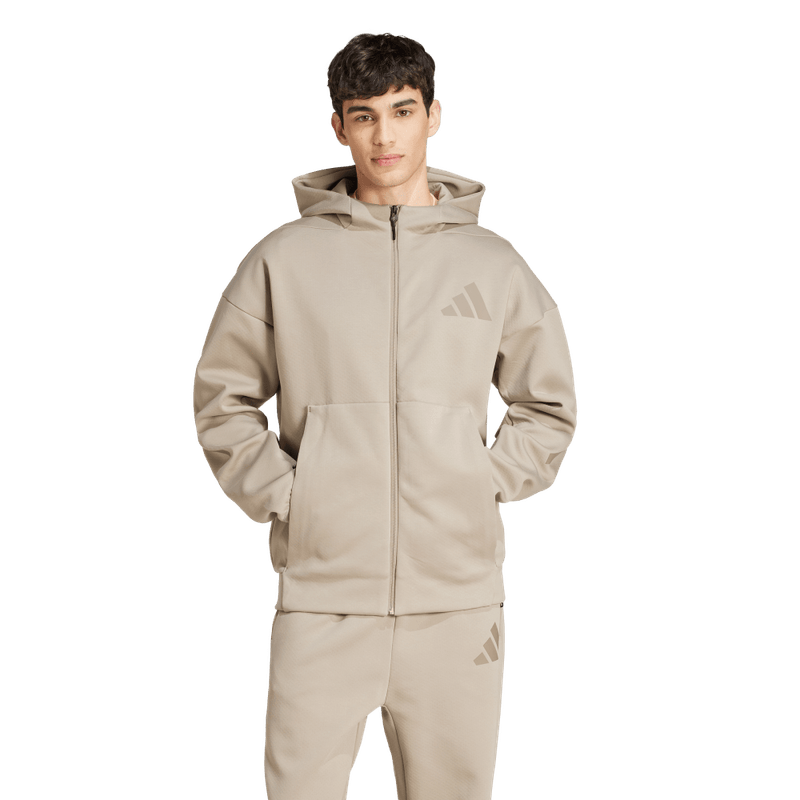 Chaqueta-adidas-para-hombre-M-Z.N.E.-Fz-para-moda-color-beige.-Frente-Sobre-Modelo