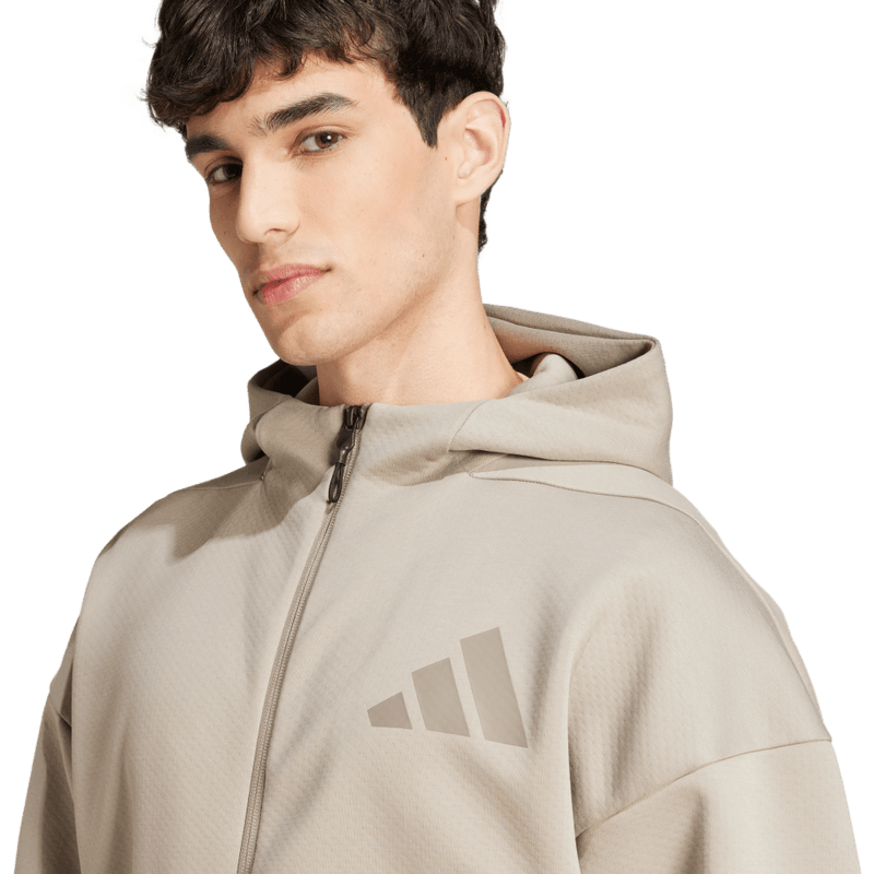 Chaqueta-adidas-para-hombre-M-Z.N.E.-Fz-para-moda-color-beige.-Detalle-Reflectivo-Modelo