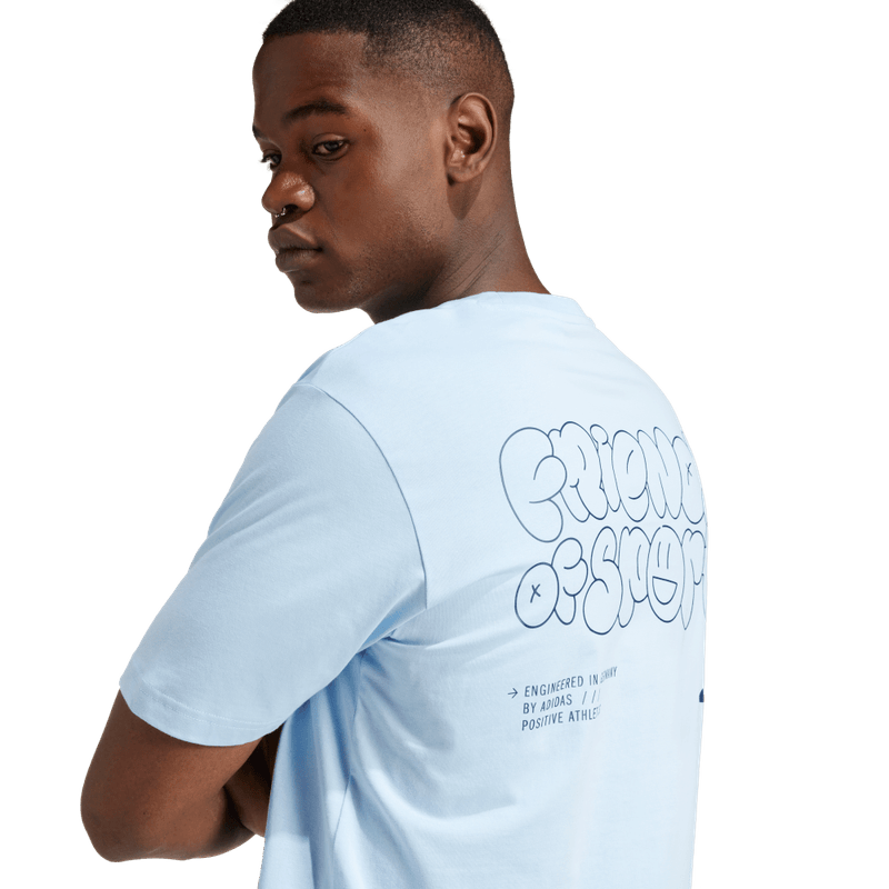 Camiseta-Manga-Corta-adidas-para-hombre-M-L-Verb-Fos-T-para-moda-color-azul.-Detalle-Reflectivo-Modelo