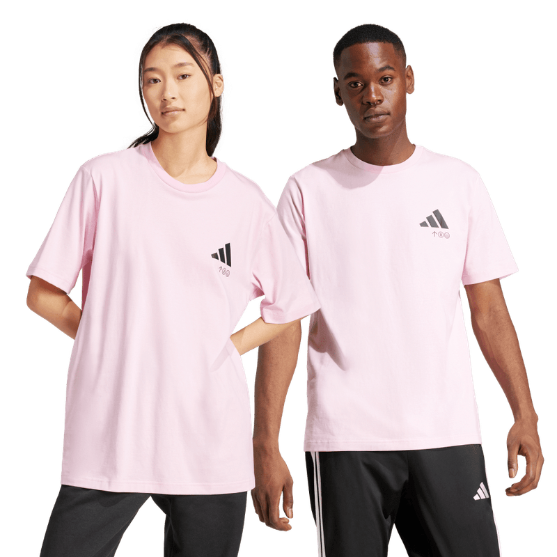 Camiseta-Manga-Corta-adidas-para-hombre-M-L-Verb-Fos-T-para-moda-color-rosado.-Frente-Sobre-Modelo