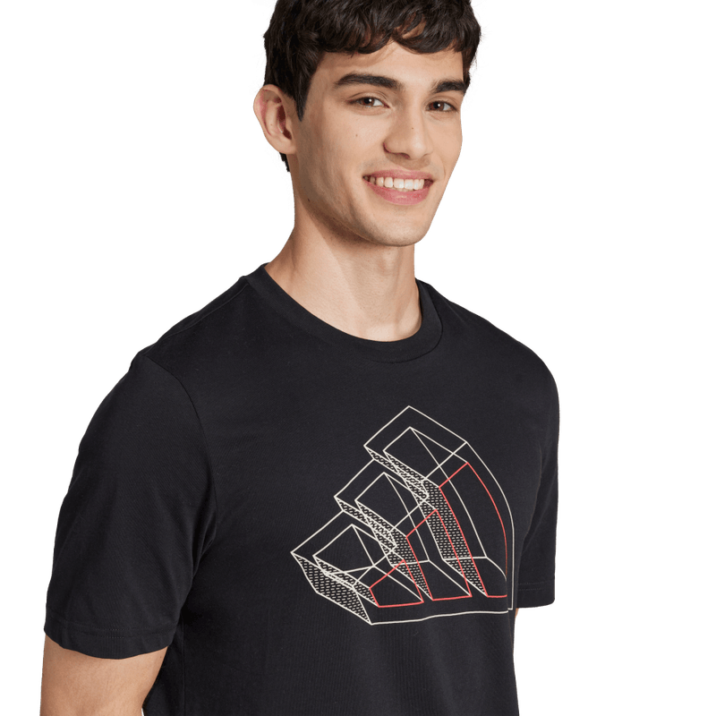 Camiseta-Manga-Corta-adidas-para-hombre-M-T-Fill-Tee-para-moda-color-negro.-Detalle-Reflectivo-Modelo